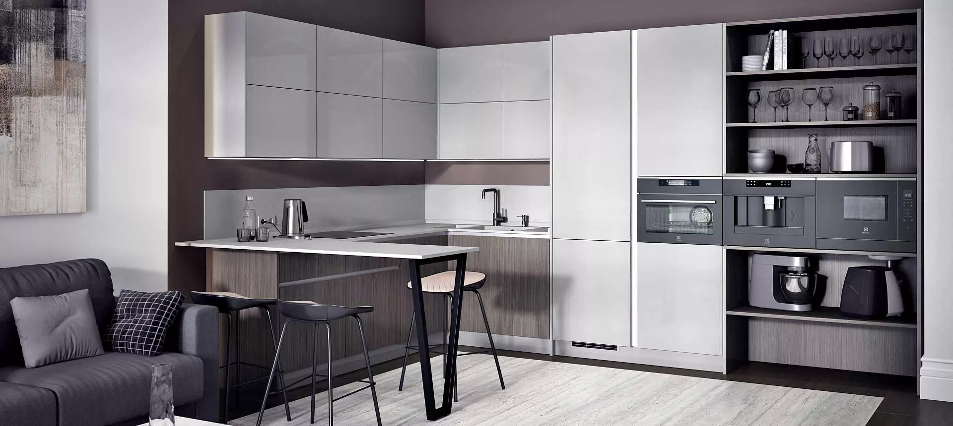 Дуб дымчатый / эмаль глянец цвет NCS S 1002-R50B 